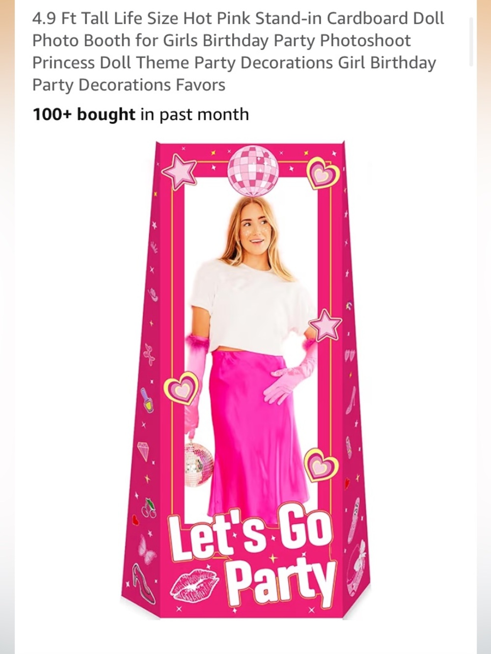 Pink Party Photo Frame Backdrop Panel
